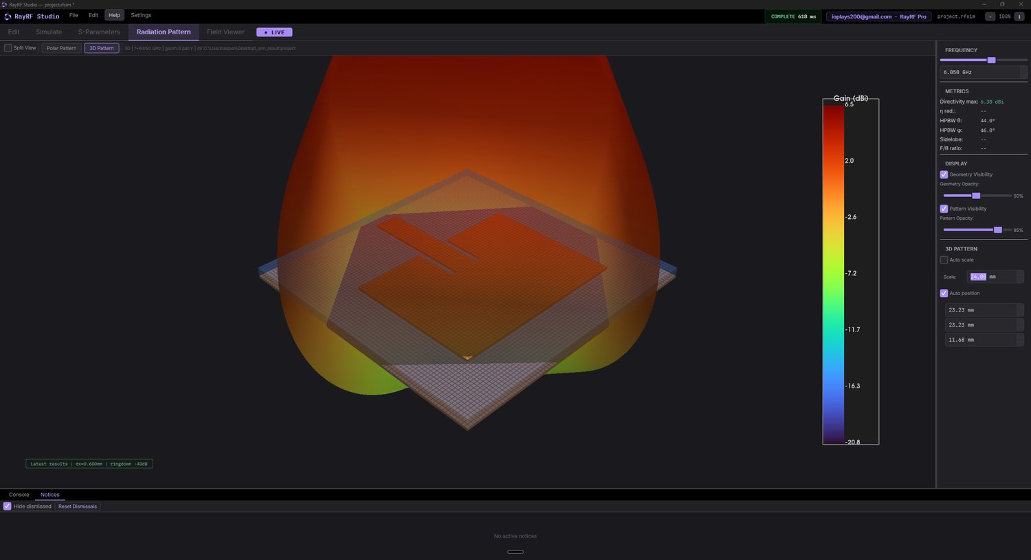 3D pattern with geometry opacity reduced