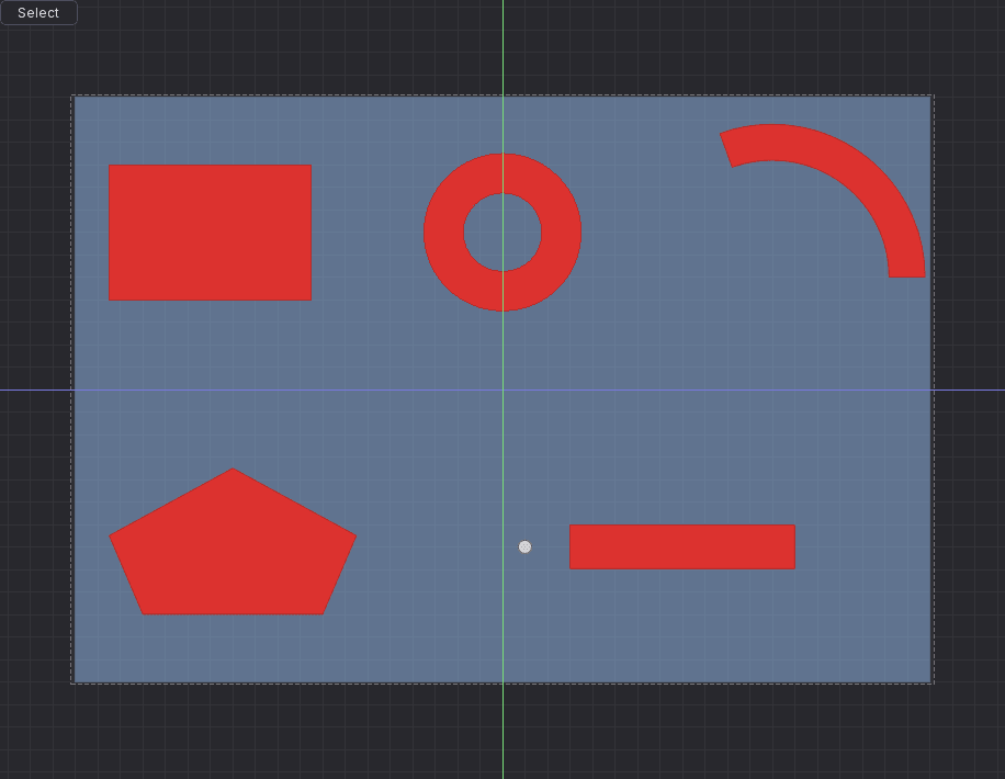 The shape primitives on the canvas