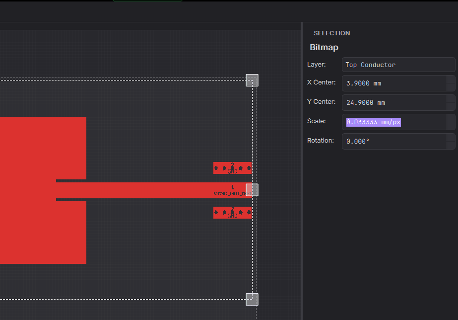 Bitmap primitive scale field in the properties panel