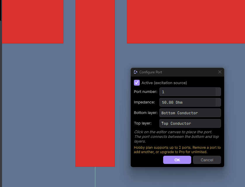 Area port placement in the editor viewport