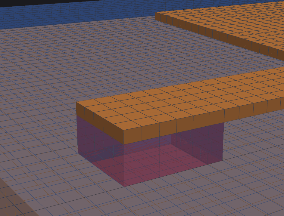 Area port mesh preview, side view