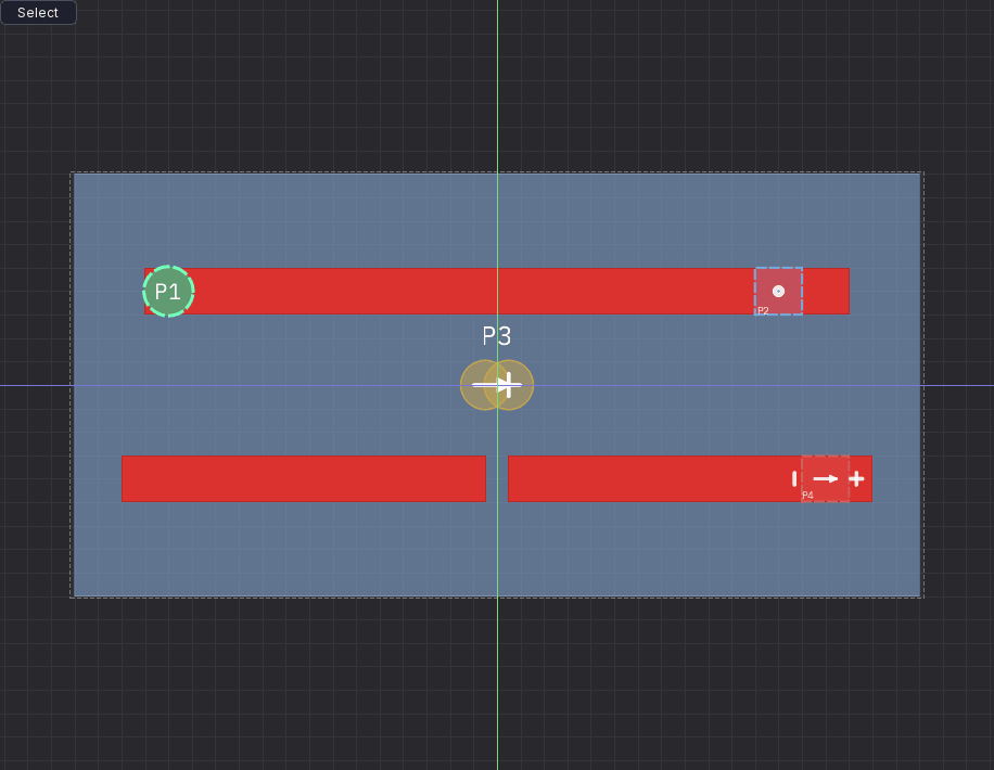 The four port types placed on traces in the Edit tab