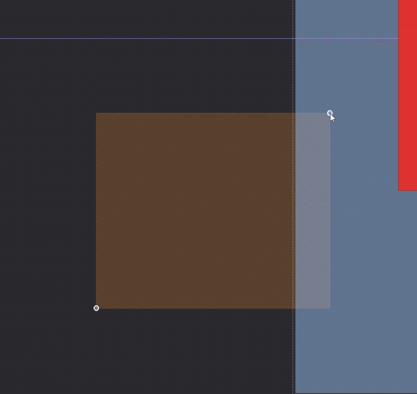 Rectangle being placed by drag in the viewport