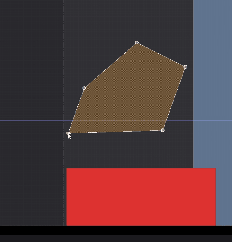 Polygon being placed by drag in the viewport
