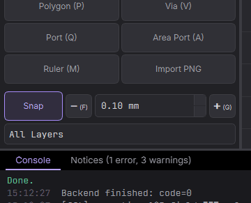 Snap toggle and grid size controls under the Draw Tools panel