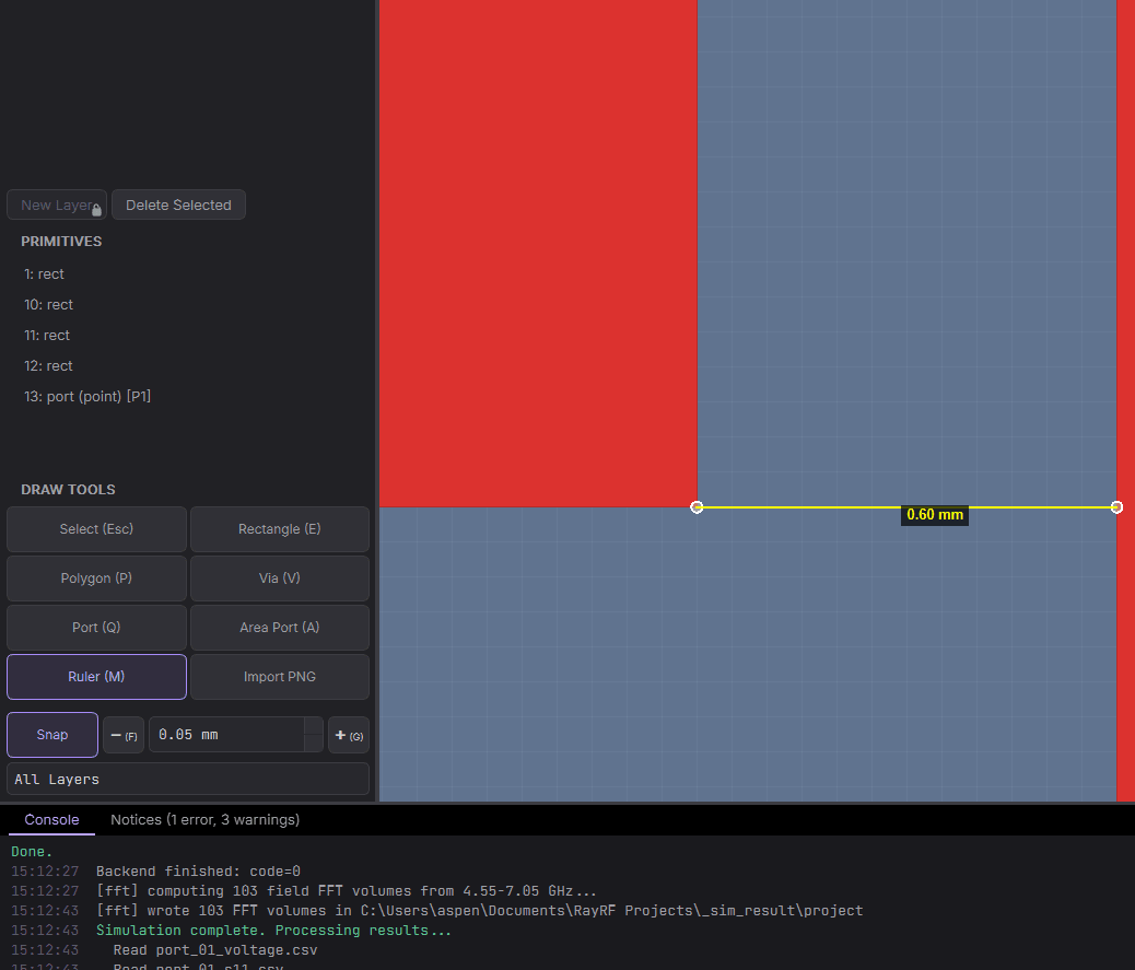 Ruler measurement between two points in the editor