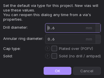 The via type dialog